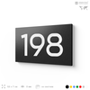Номер на дверь 198, табличка на дверь для офиса, квартиры, кабинета, аудитории, склада, черная 120х70 мм, Айдентика Технолоджи