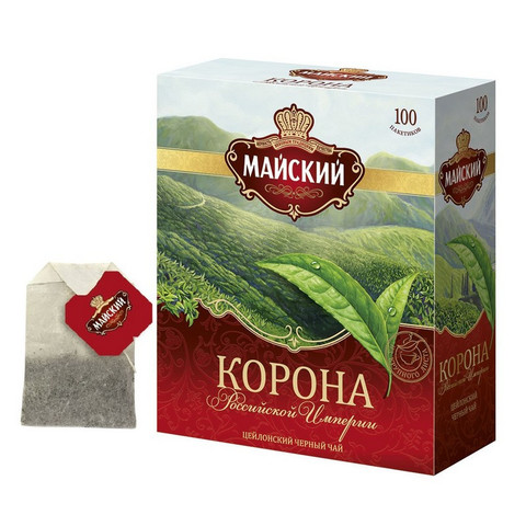 Чай Майский Корона Российской Империи черный 100 пакетиков