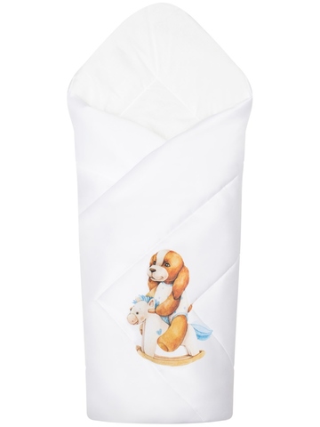 Летний конверт-одеяло на выписку "Собачка на качалке"