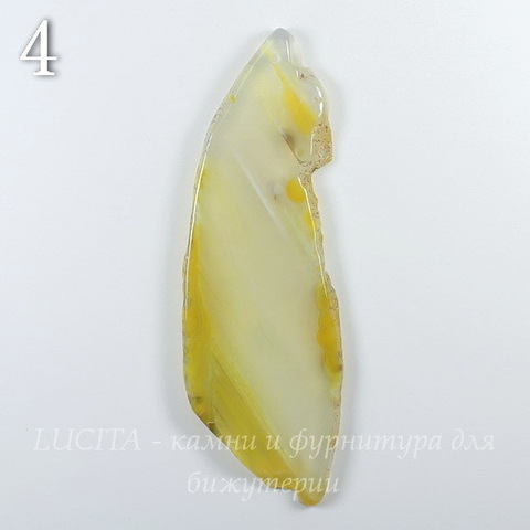 Подвеска Срез Агата, цвет - желтый, 81-121 мм (№4 (97х35 мм))
