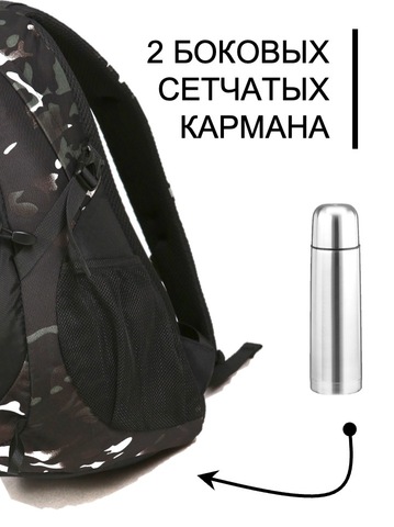 Картинка рюкзак туристический Nevo Rhino 9067-NW Camo Black Green - 5