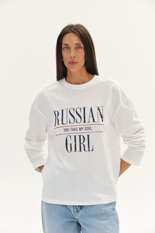 Лонгслив RUSSIAN GIRL | Молочный