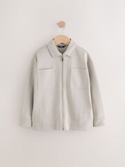 Рубашка с молнией для мальчика Next E43-663, Светло-серый
