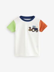 Футболка для мальчика Next E63-897, Белый, Салатовый, Оранжевый