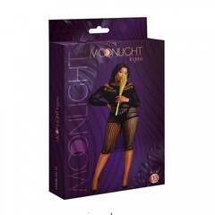 Сексуальное платье-сетка с длинным рукавом от Moonlight черное (plus size)