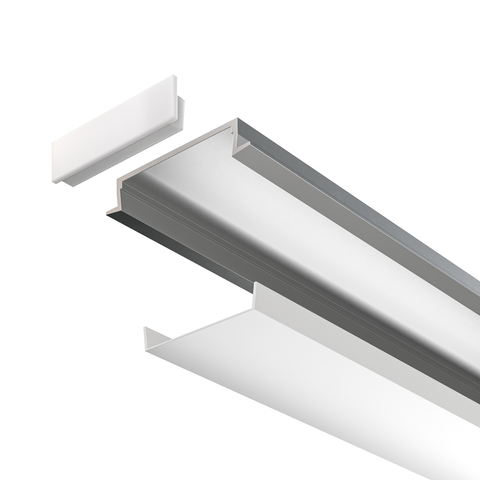 Алюминиевый профиль Maytoni встраиваемый с фланцем 30×6 (Серебро, 2 м), ALM003S-2M