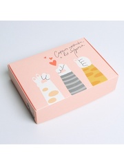 Коробка самосборная одиночная Прямоугольник, «Лапки», 21*15*5 см