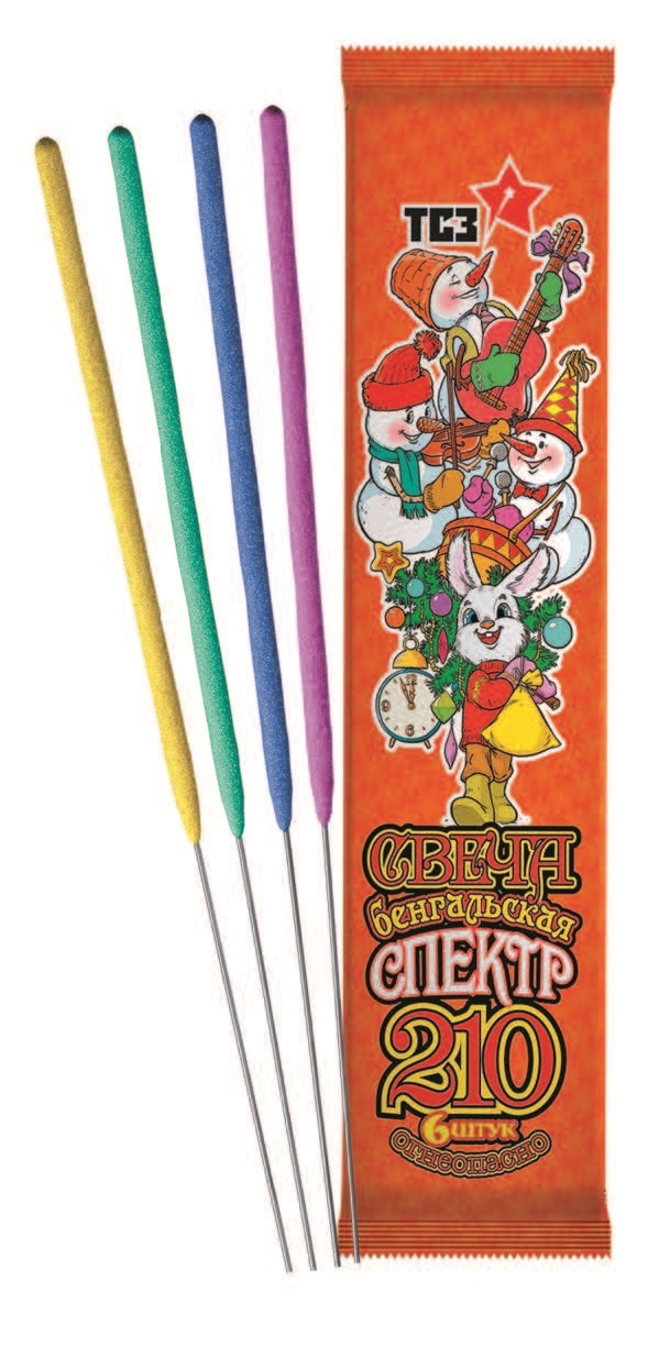 Бенгальские огни (Свечи), 30 сек., 21 см, 6 шт.