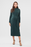 Платье для беременных и кормящих 12857 темно-зеленый