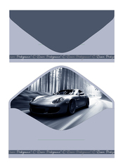 Открытка-конверт, С Днем рождения, Машина, Серый, Софт тач, 8,3*16,8 см, 5 шт.