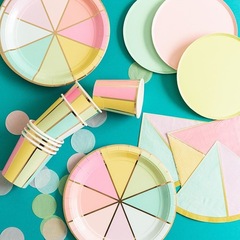 Тарелки, Яркие дольки, Разноцветный, 18 см, 6 шт.