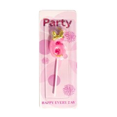 
          Свеча для торта Alingar, 5,5 см, на пике, "Цифра 6", розовый цвет, блистер с европодвесом