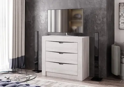 Комод Леонардо бетон пайт светлый / графит