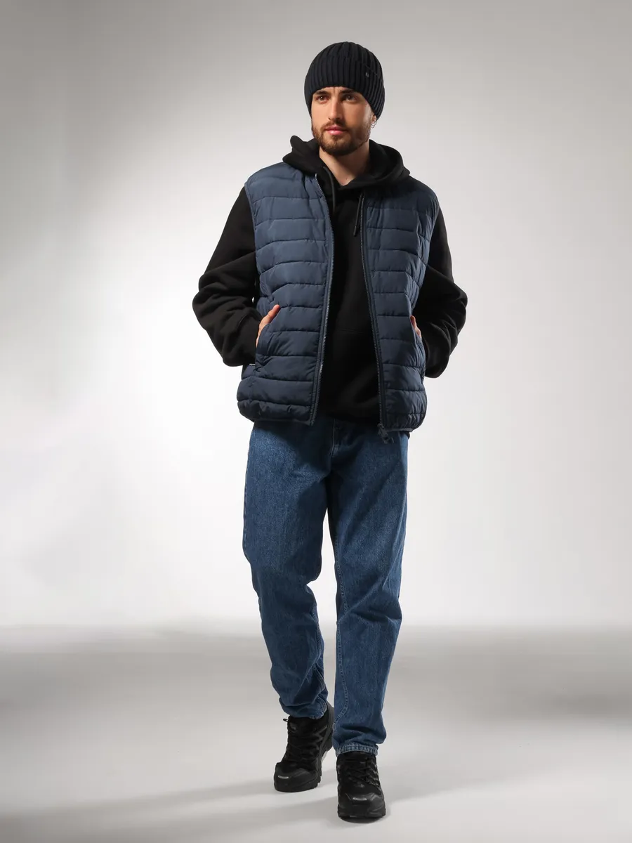 Шапка зимняя на флисе вязаная бини