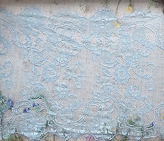 Кружево Французское, ш. 40 см, небесно-голубой