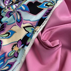 ткань шерсть с шелком розового цвета фото