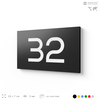 Табличка с номером 32 на дверь квартиры, для офиса, кабинета, аудитории, склада, черная 120х70 мм, Айдентика Технолоджи