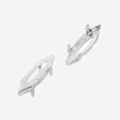 Оправа (цапы) для кристаллов Маркиз (Marquise Fancy Stone) 15*4мм, серебрение