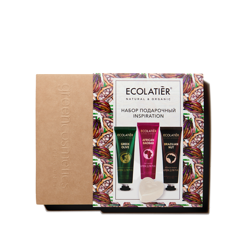 Ecolatier Подарочный набор INSPIRATION  (крем для рук 3шт*30мл+мыло 80г) 200г