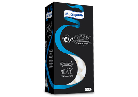 Сахар Мистраль тростниковый кусковой, 500г