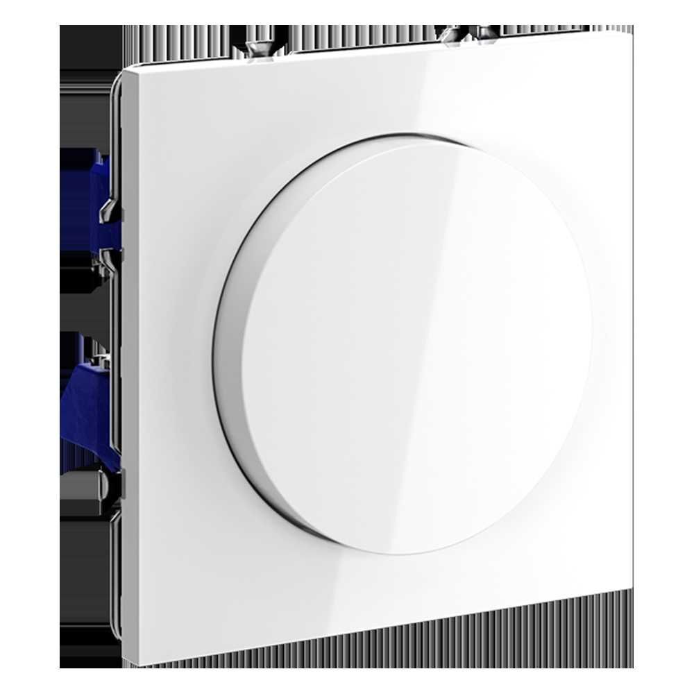 Светорегулятор встраиваемый Voltum S70 поворотно-нажимной 600 Вт, (белый глянцевый) VLS070301