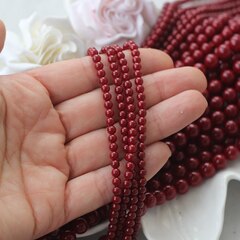 Майорка тёмно-бордовая 4 мм, 1 нить, МА222