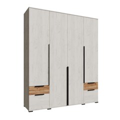 Спальня Лилль Шкаф 4-х створчатый ЛСШ-24 дуб крафт белый/дуб крафт табачный