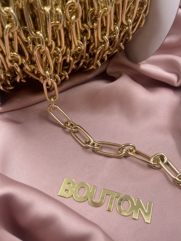 Цепь золотистая овальная чередующиеся звенья