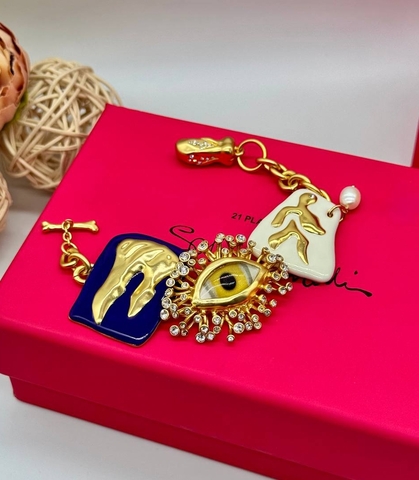 Браслет-цепь SCHIAPARELLI с подвесками в позолоте