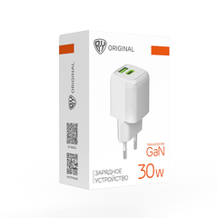 Сетевое зарядное устройство MINI USB-C/USB-A, 30Вт GaN, BY