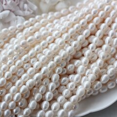 Жемчуг натуральный речной, рис, 8,8-11 мм, 1 нить, Ж029