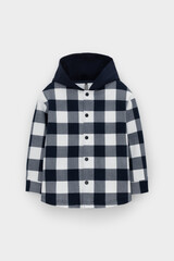 рубашка  для мальчика  КР 302681/индиго,клетка виши к534