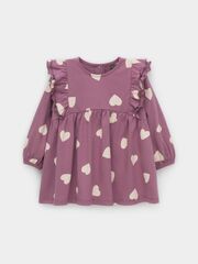 Платье  для девочки  КР 5944/темная орхидея,сердечки к589