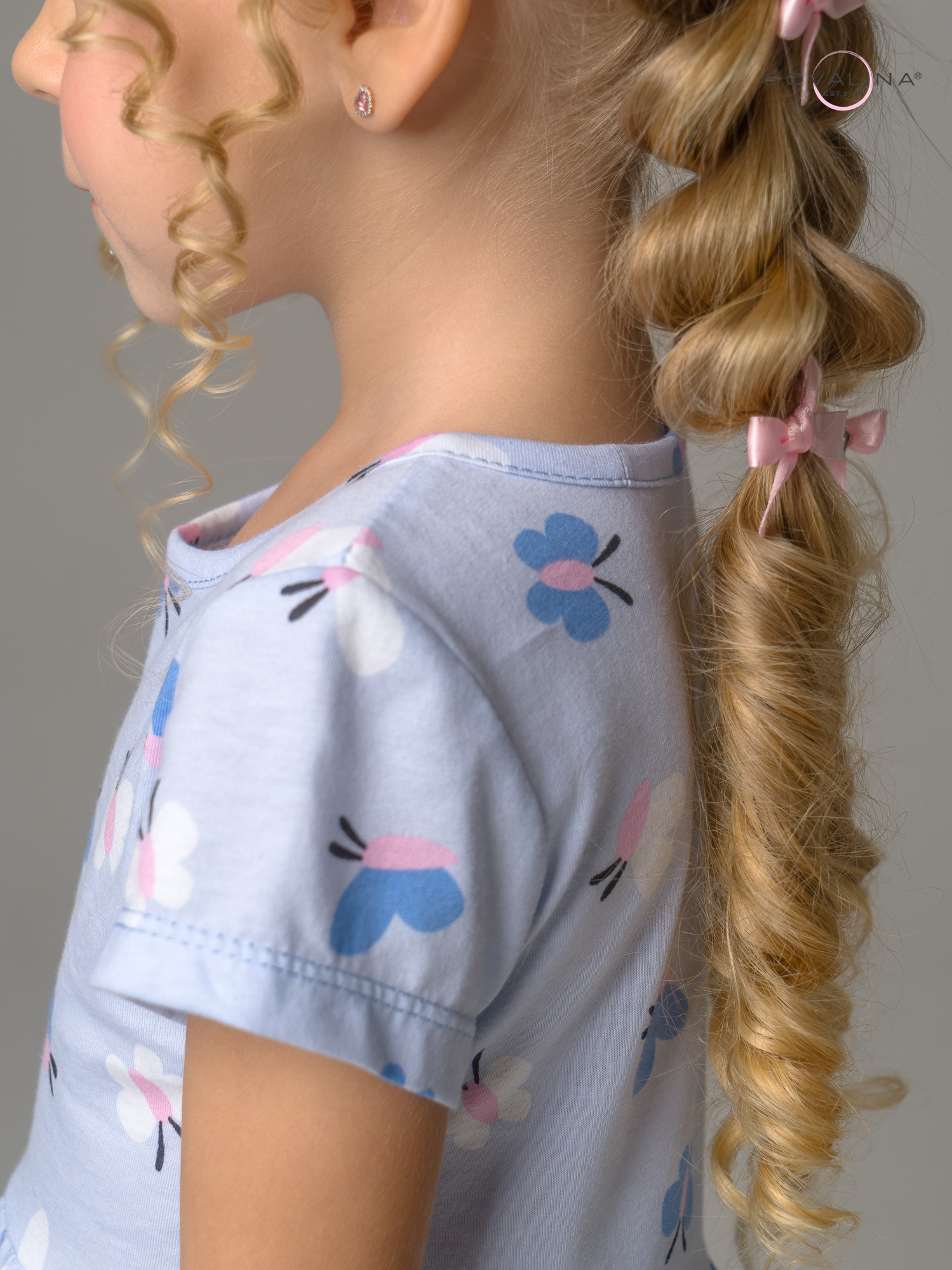 Платье Лето синие бабочки