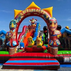 Надувной батут с горкой «Цивилизация»