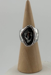 Кольцо печатка эффект мятого металла в стилистике UNOde50