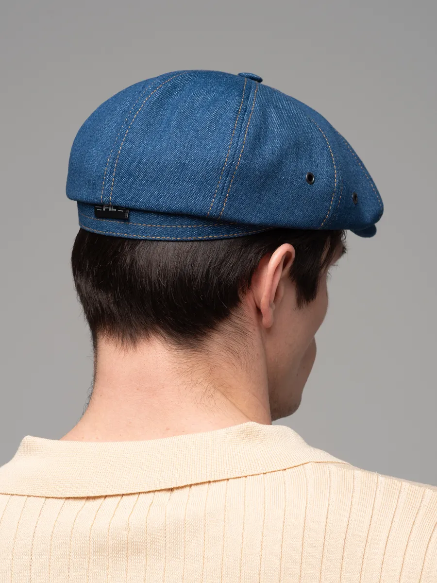 Кепка восьмиклинка джинсовая осенняя