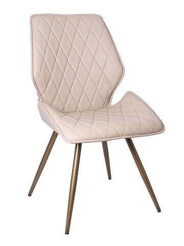 Стул LA ALTA OSTIN 360 экокожа кремовый, каркас круглый бронза