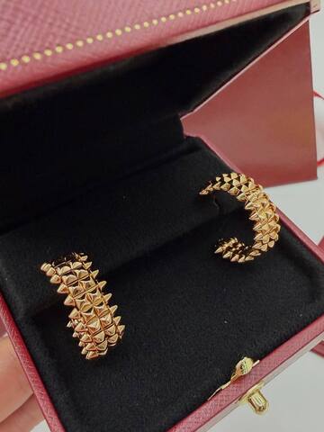Серьги Конго CARTIER CLASH два ряда двигающихся шипов VGOLD без вставок