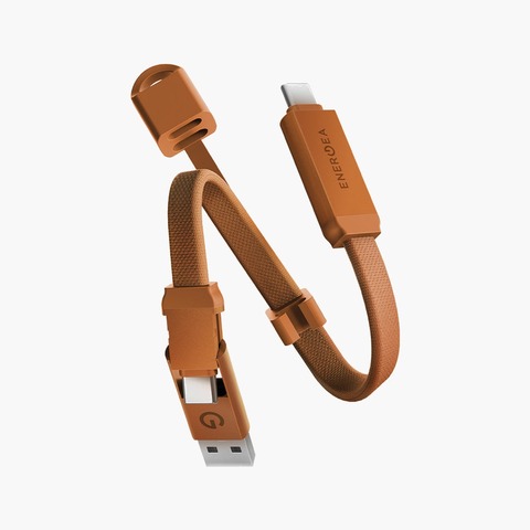 Кабель-брелок Energea Sheath Key 2 в 1, USB-C to Lightning / USB-C, 60W 15см, Оранжевый | Orange