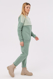 Утепленный спортивный костюм для беременных и кормящих 12080 зеленый гранит