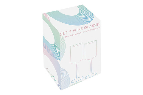 Набор бокалов для вина 2шт 380мл Easy Life Rainbow голубой