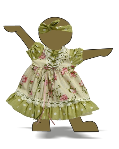Платье с оборкой - Демонстрационный образец. Одежда для кукол, пупсов и мягких игрушек.