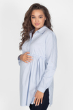 Рубашка для беременных 16314 голубая полоска