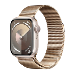 Умные часы Apple Watch Series 9 GPS, 45mm, Aluminium Case with Milanese Loop, Starlight/Gold (Сияющая звезда/Золотой) MR9P3/MTJP3