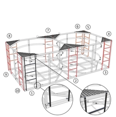 Лестница съемная ЭкоПром(1300x420x86см;3,38кг;) - арт.557213