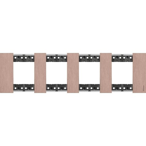 Рамка на 4 поста, 8 модулей - Немецкий стандарт. Цвет Медь. Bticino серия Living Now. KA4802M4ZM