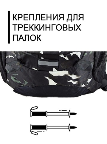 Картинка рюкзак туристический Nevo Rhino 9067-NW Camo Black Green - 7