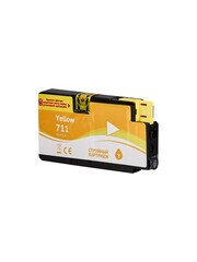 Струйный картридж Sakura CZ132A (№711 Yellow) для HP Designjet T120/T520 ePrinter, водорастворимый тип чернил, желтый, 26 мл.
