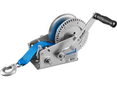 ЗУБР 1.1 т, 10 м, ручная барабанная тяговая ленточная лебедка, Профессионал (43115-1.1)